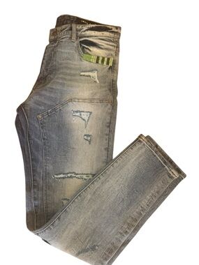 Slim Fit Distressed Gray Men's Jeans - Modern Casual Style